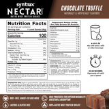 Syntrax Nectar Sweets servido con leche para batido cremoso
