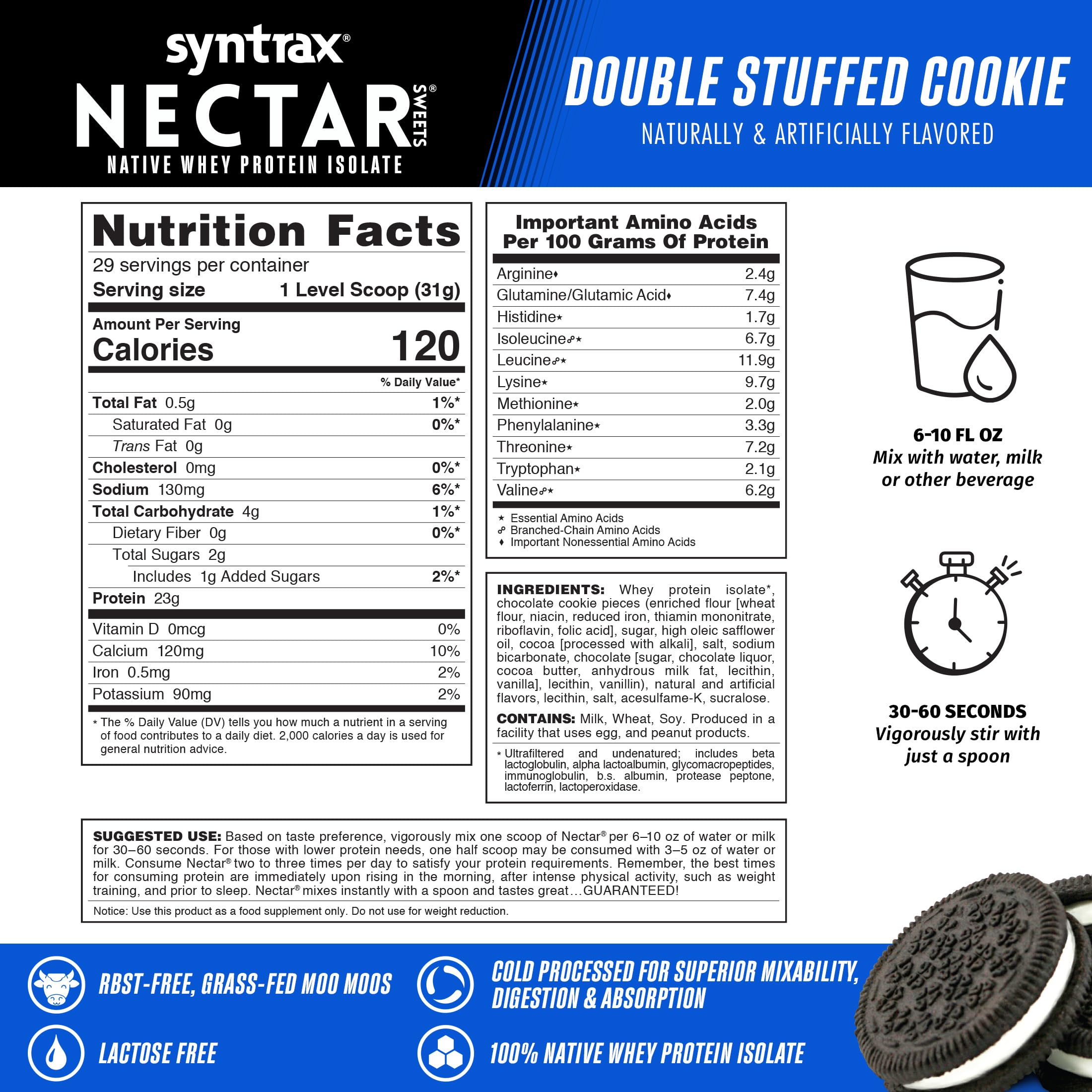 Nectar Sweets en bote de proteína de calidad para almacenamiento diario