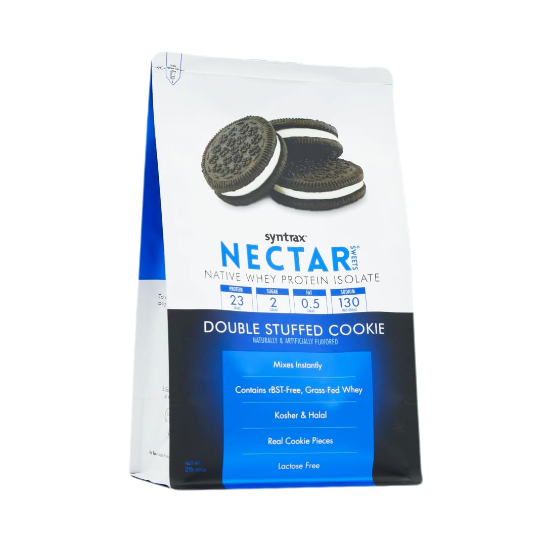 Proteína Nectar Sweets se mezcla al instante en vaso para batidos cremosos