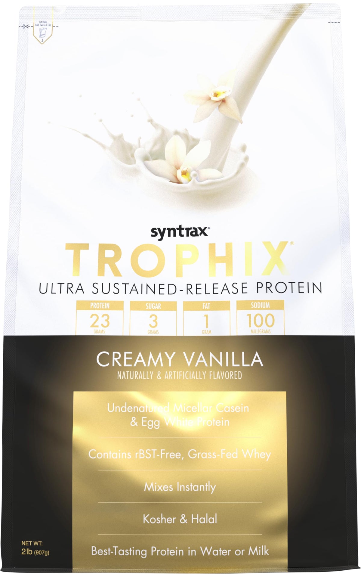 Syntrax Trophix: bote de proteína de liberación ultra para saciedad sostenida.
