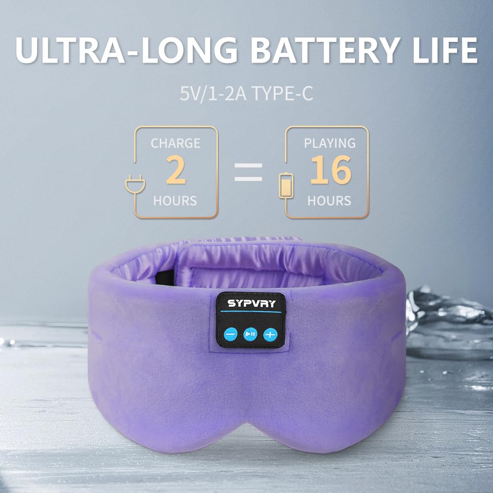 SYPVRY cinta para dormir con auriculares suave y cómodo