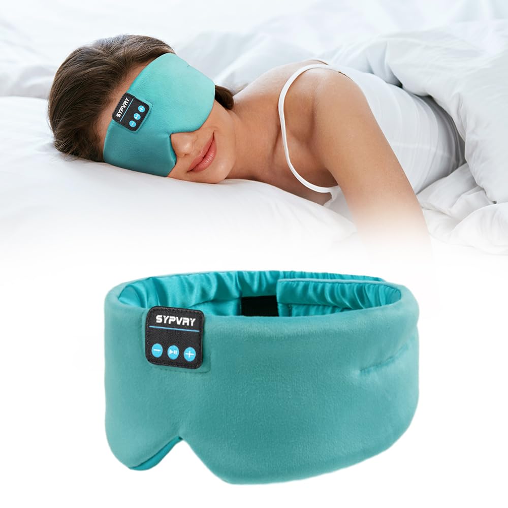 SYPVRY Esmeralda: máscara para dormir con auriculares inalámbricos, comodidad sin cables.