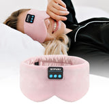 SYPVRY máscara de sueño rosa con auriculares integrados para escuchar durante la noche