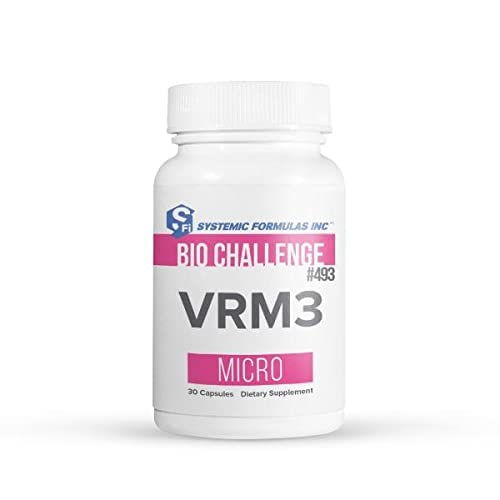 Botella de Systemic Formulas Bio Challenge VRM3 para apoyo digestivo diario.