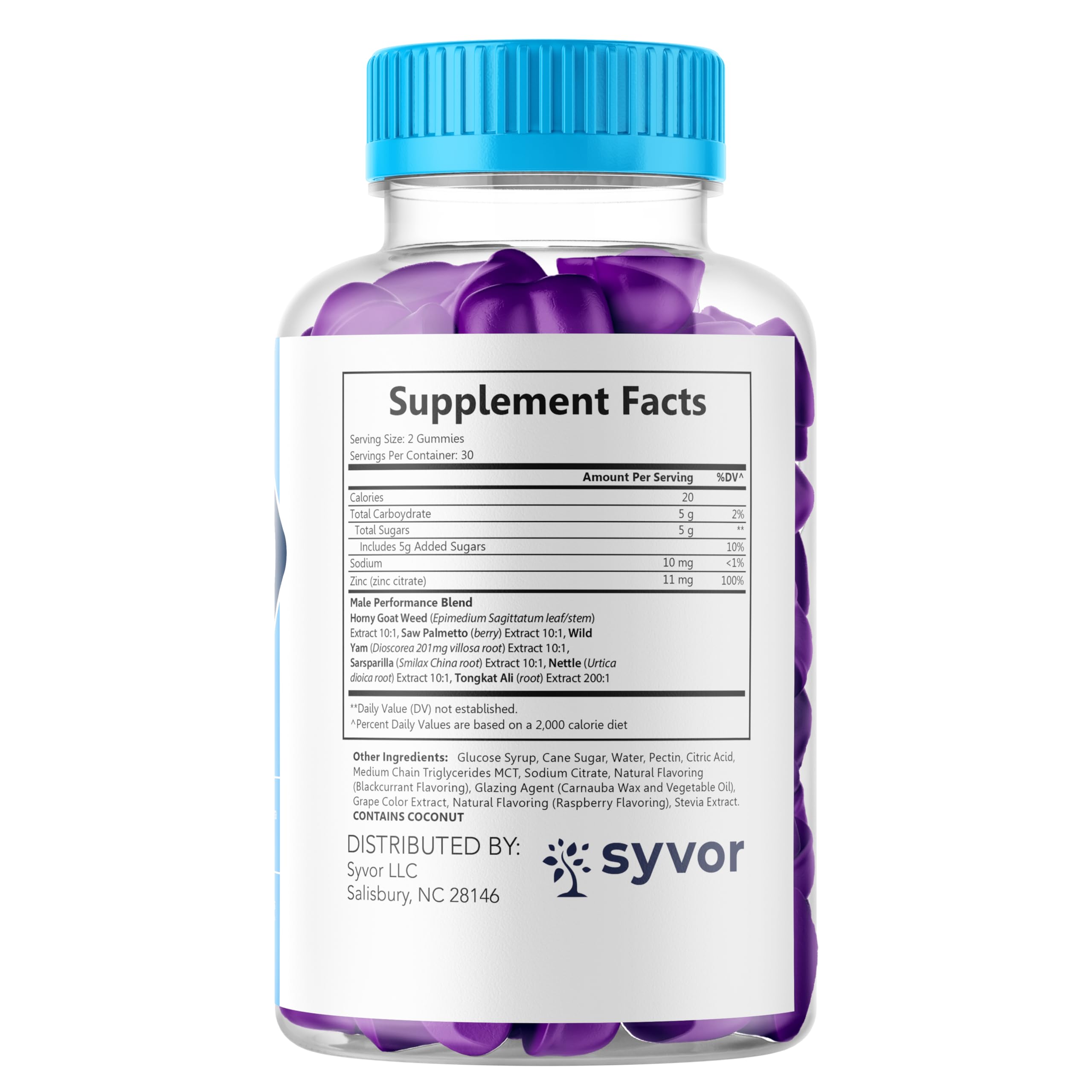 Syvor Boost TRT Gummies, mano sosteniendo la botella para consumo diario