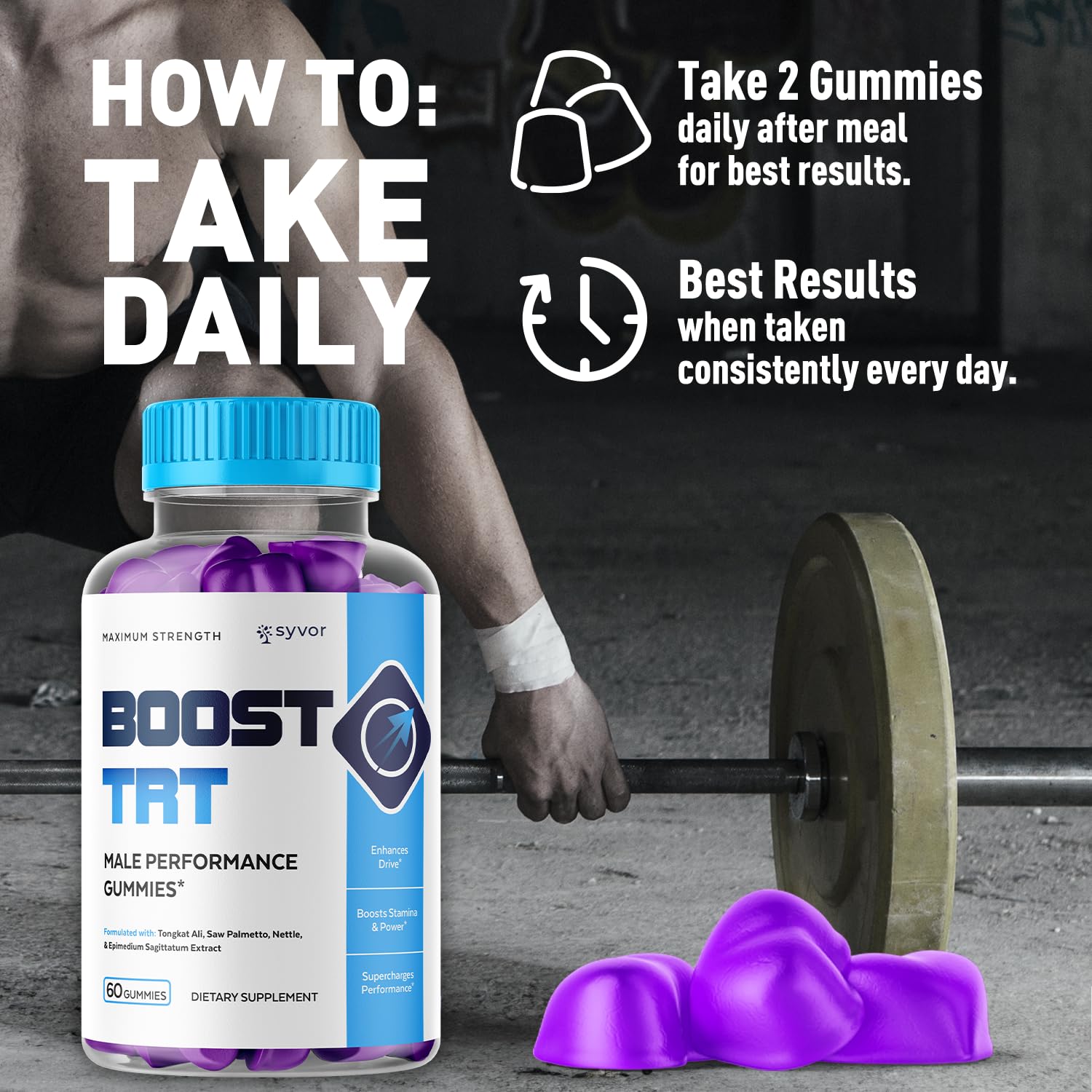 Syvor Boost TRT Gummies, uso diario recomendado para consistencia