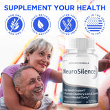Embalaje de tres envases Neurosilence, solución conveniente para el mes.