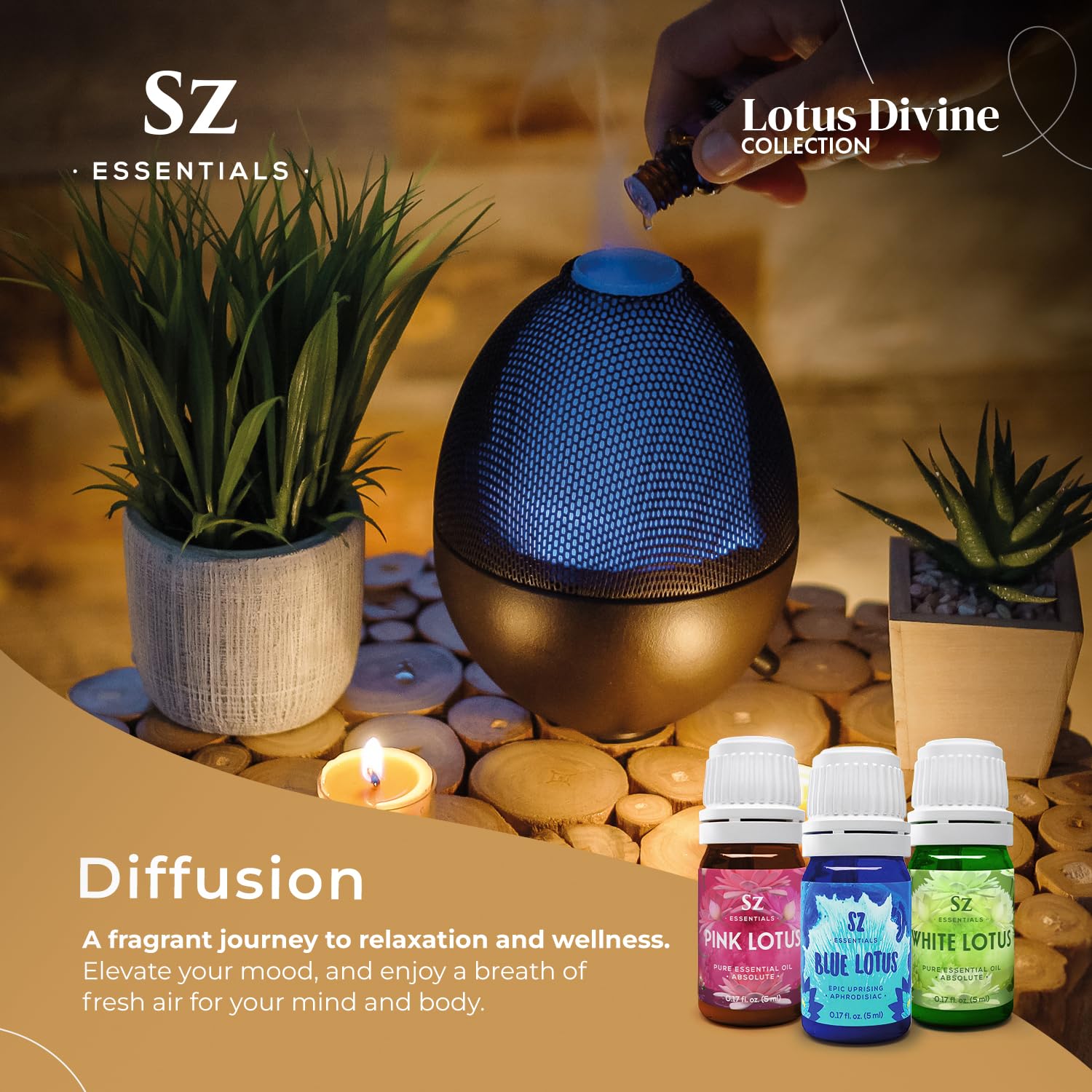 Sz Essentials Lotus Ambiente: aroma suave para transformar espacios.