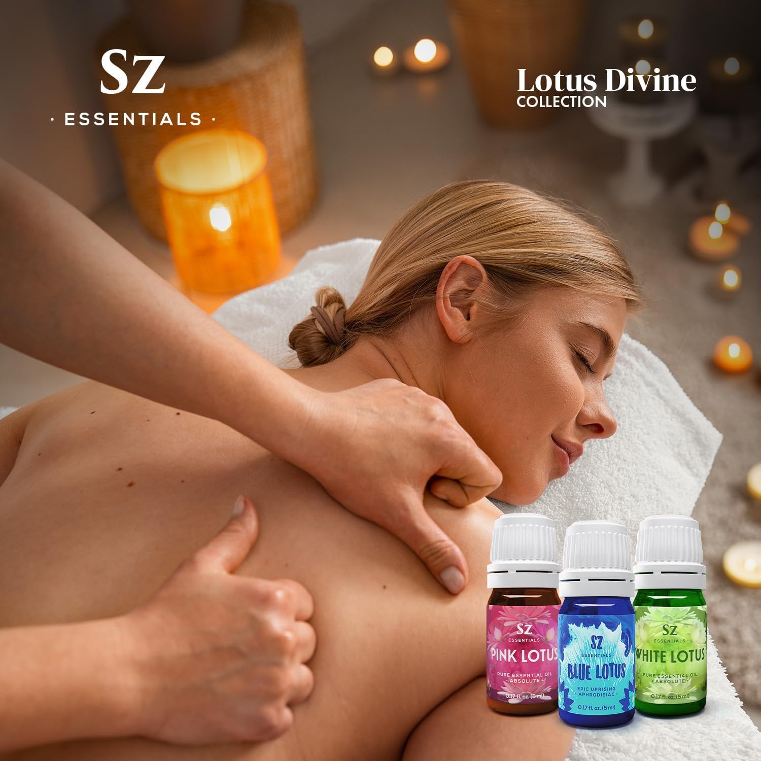 Sz Essentials Lotus Fragancia: fragancia delicada para relajación nocturna.