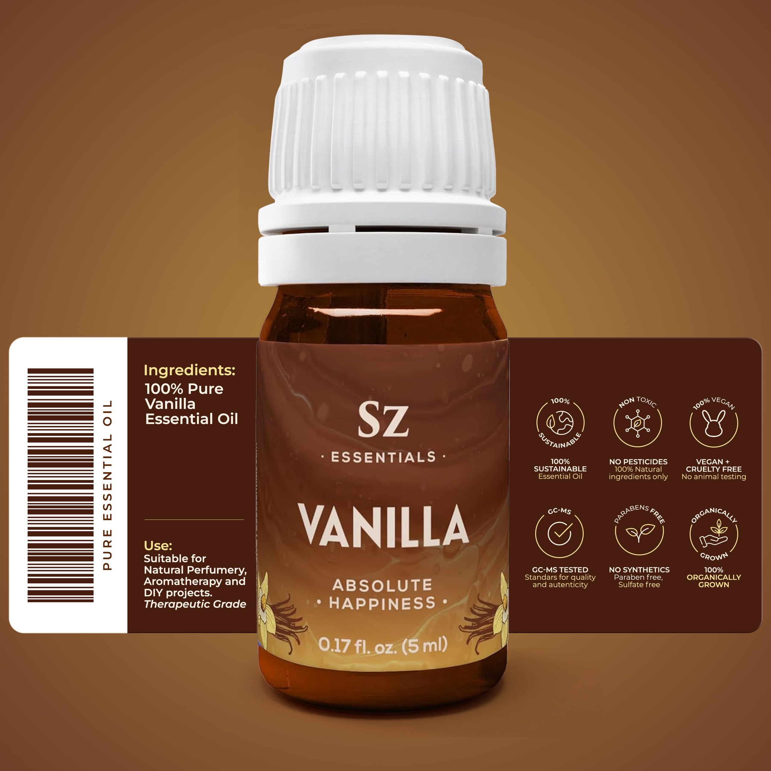 Sz Essentials Vanilla: vainilla-habas para infusión de fragancias naturales.