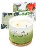 Frasco con degradado ombré verde-blanco de la vela T&H.