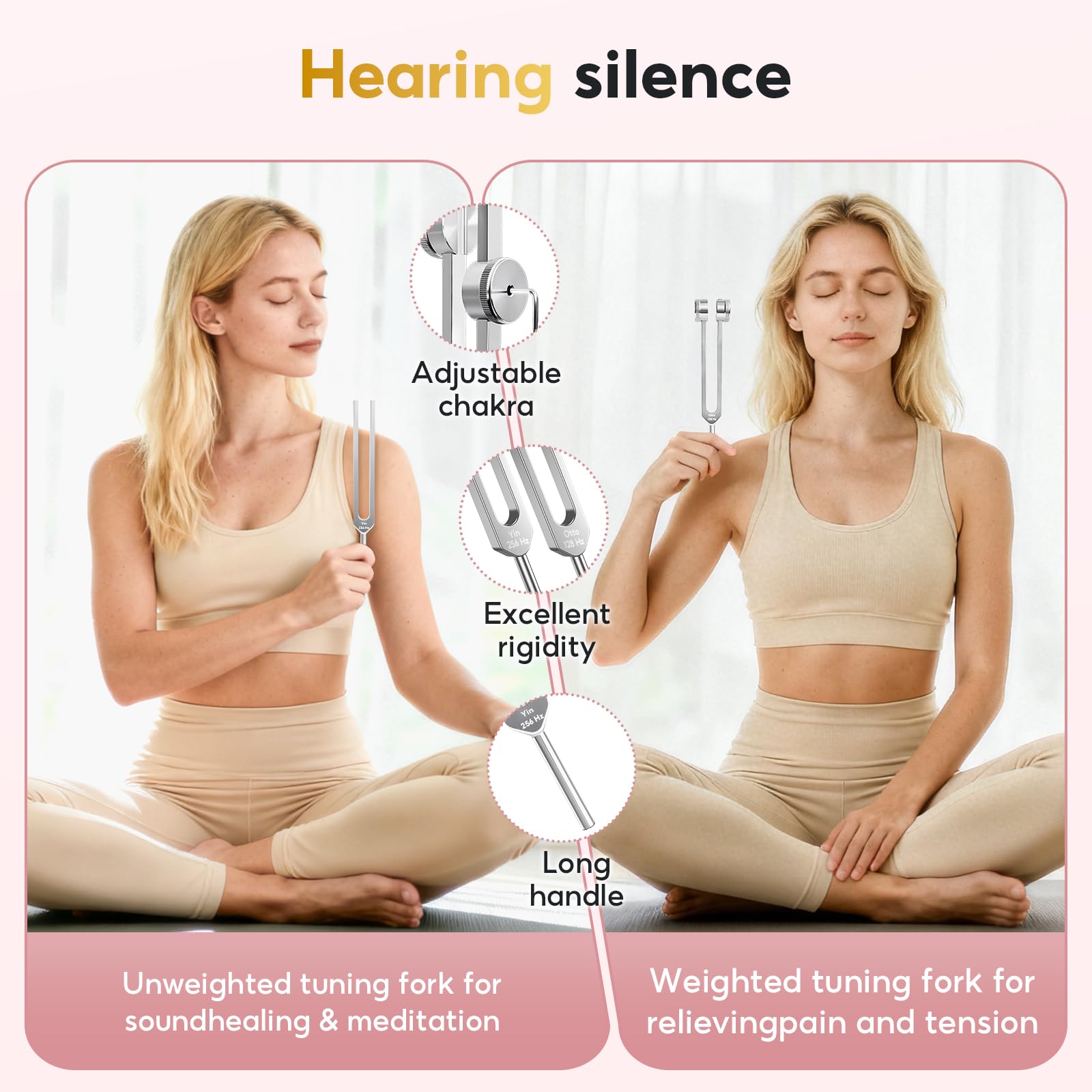 TABARO conjunto de diapasones 256 Hz, apoyo para meditación y enfoque.