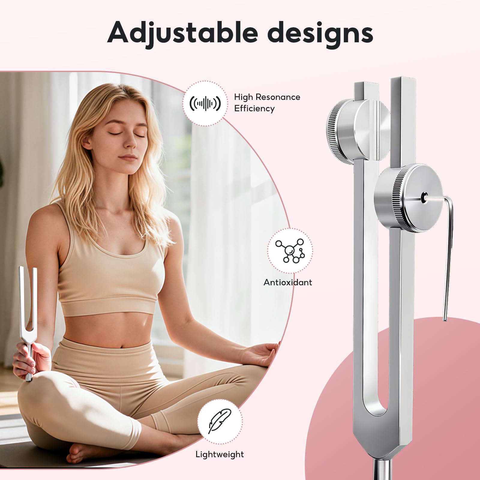 TABARO conjunto de diapasones 384 Hz, resonancia prolongada para serenidad.