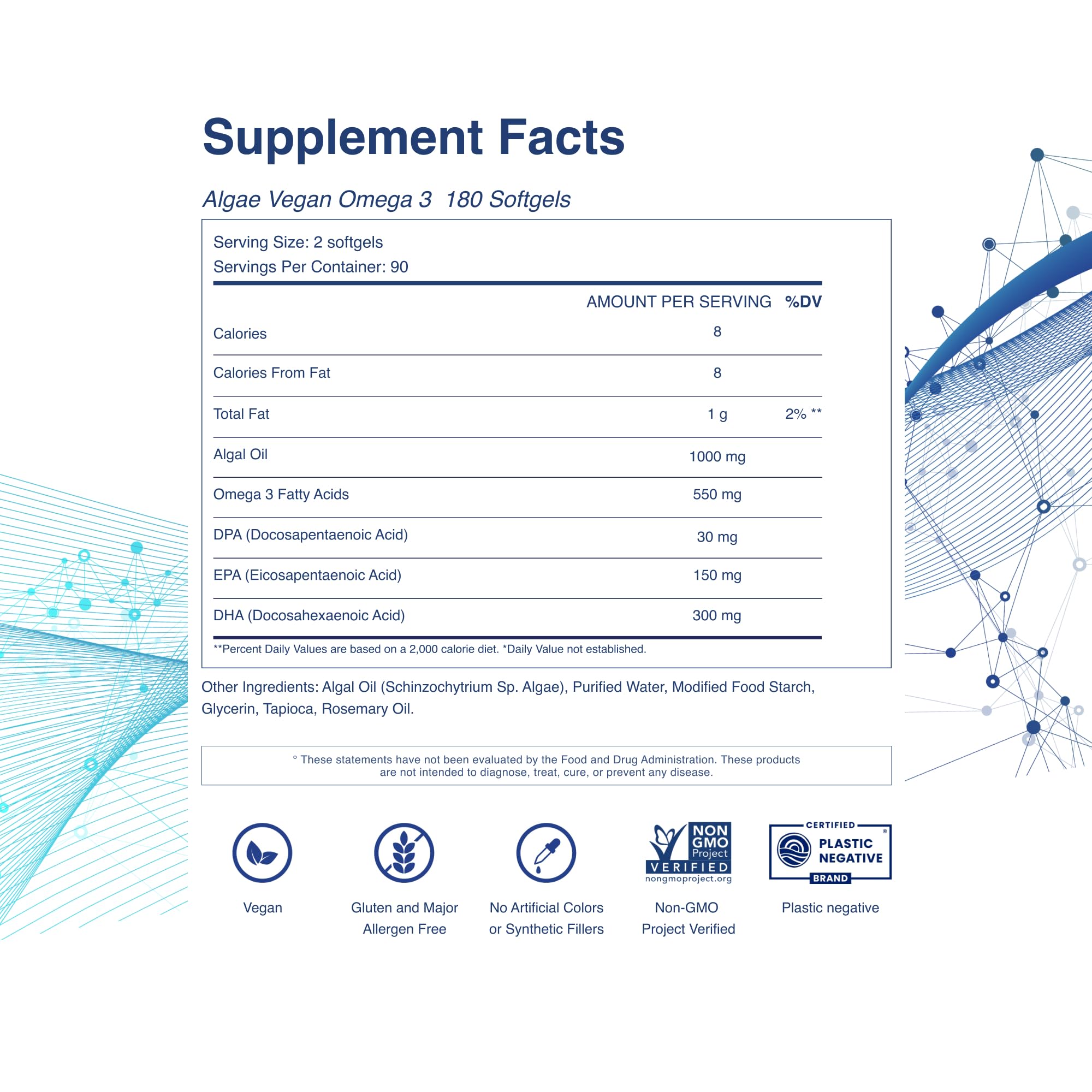 Etiqueta sostenible Tahiro Omega-3 que refleja compromiso ambiental.