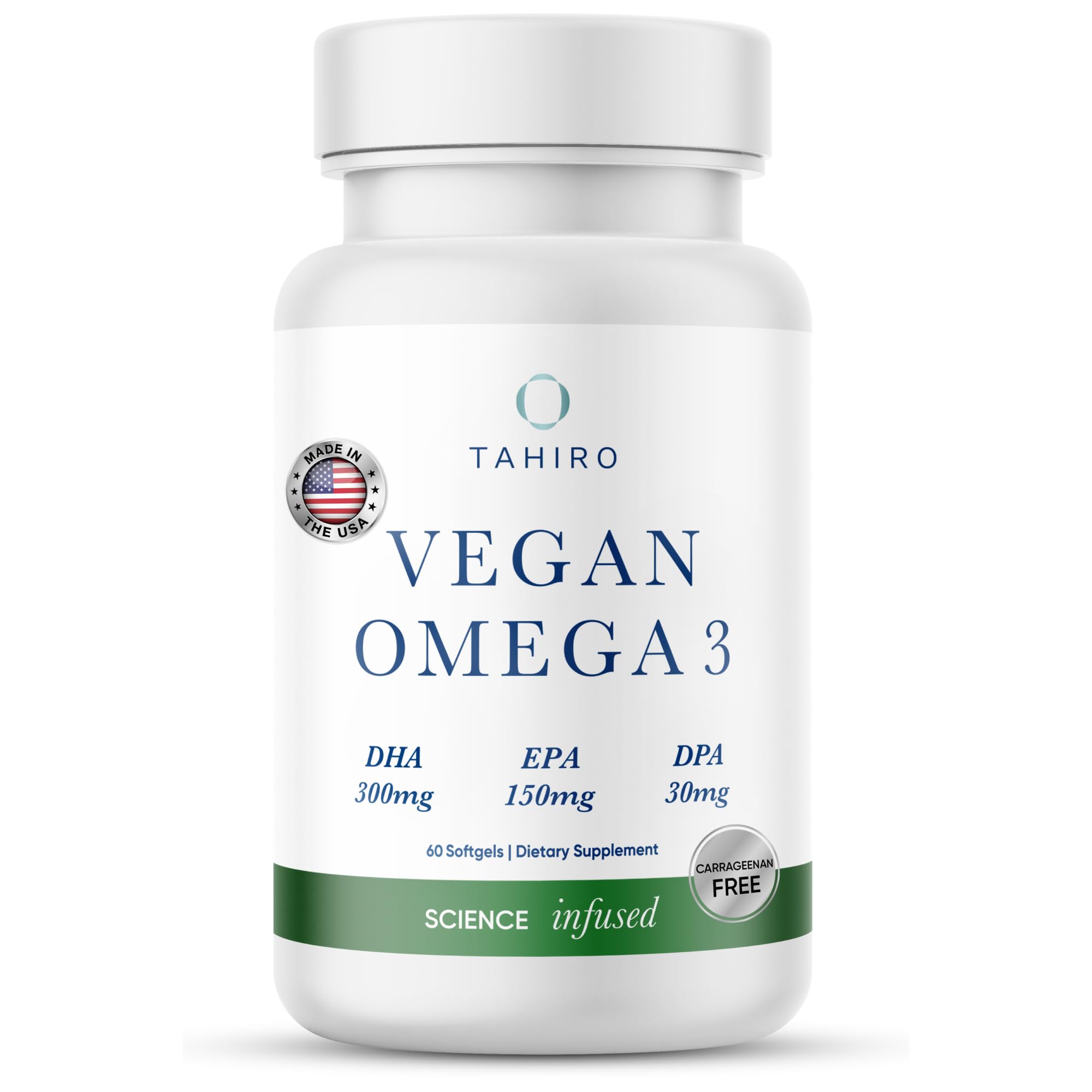 Capsulas veganas Tahiro Omega-3 en caja, favorecen la salud cerebral.
