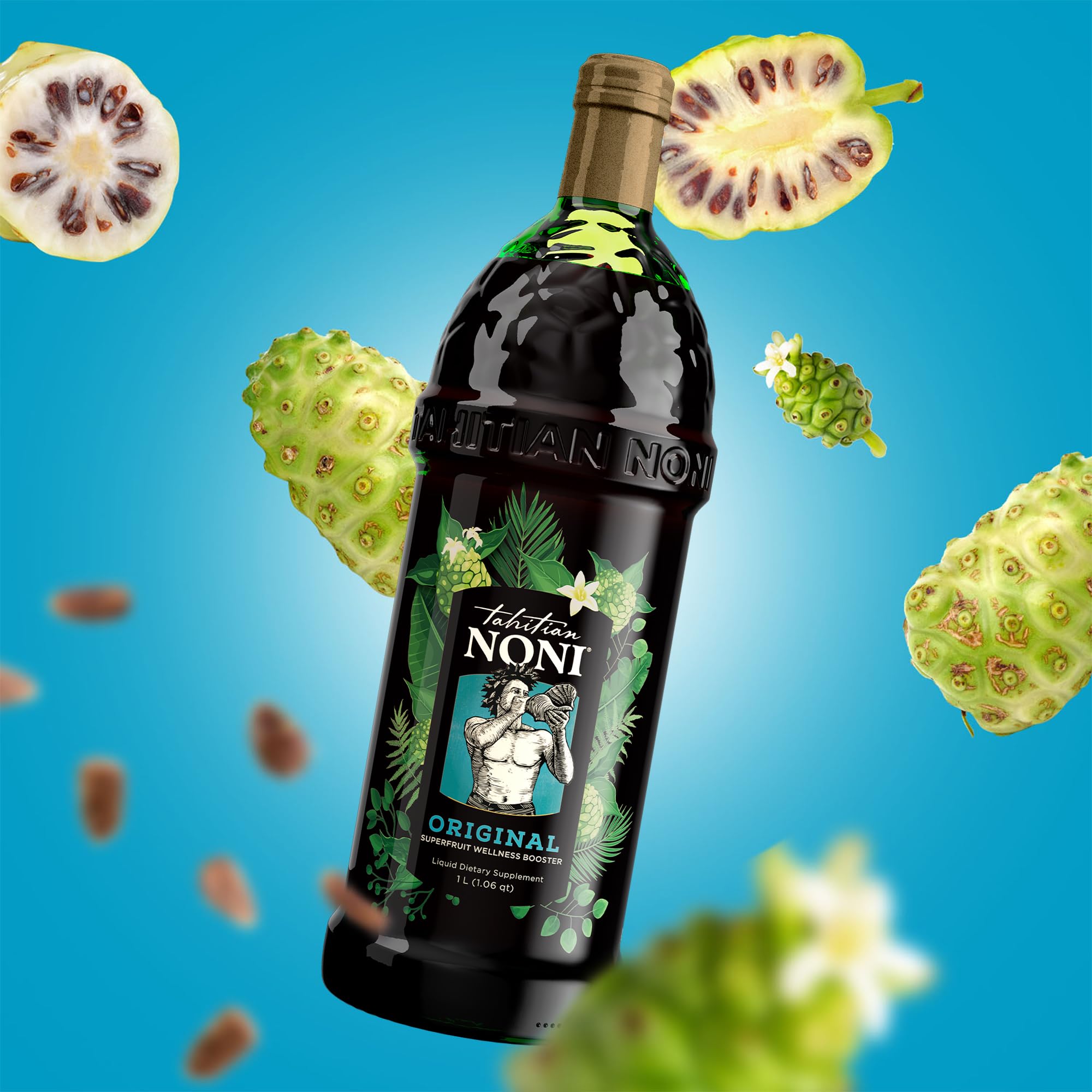 Tahitian Noni con arándano y uva, bebida colorida