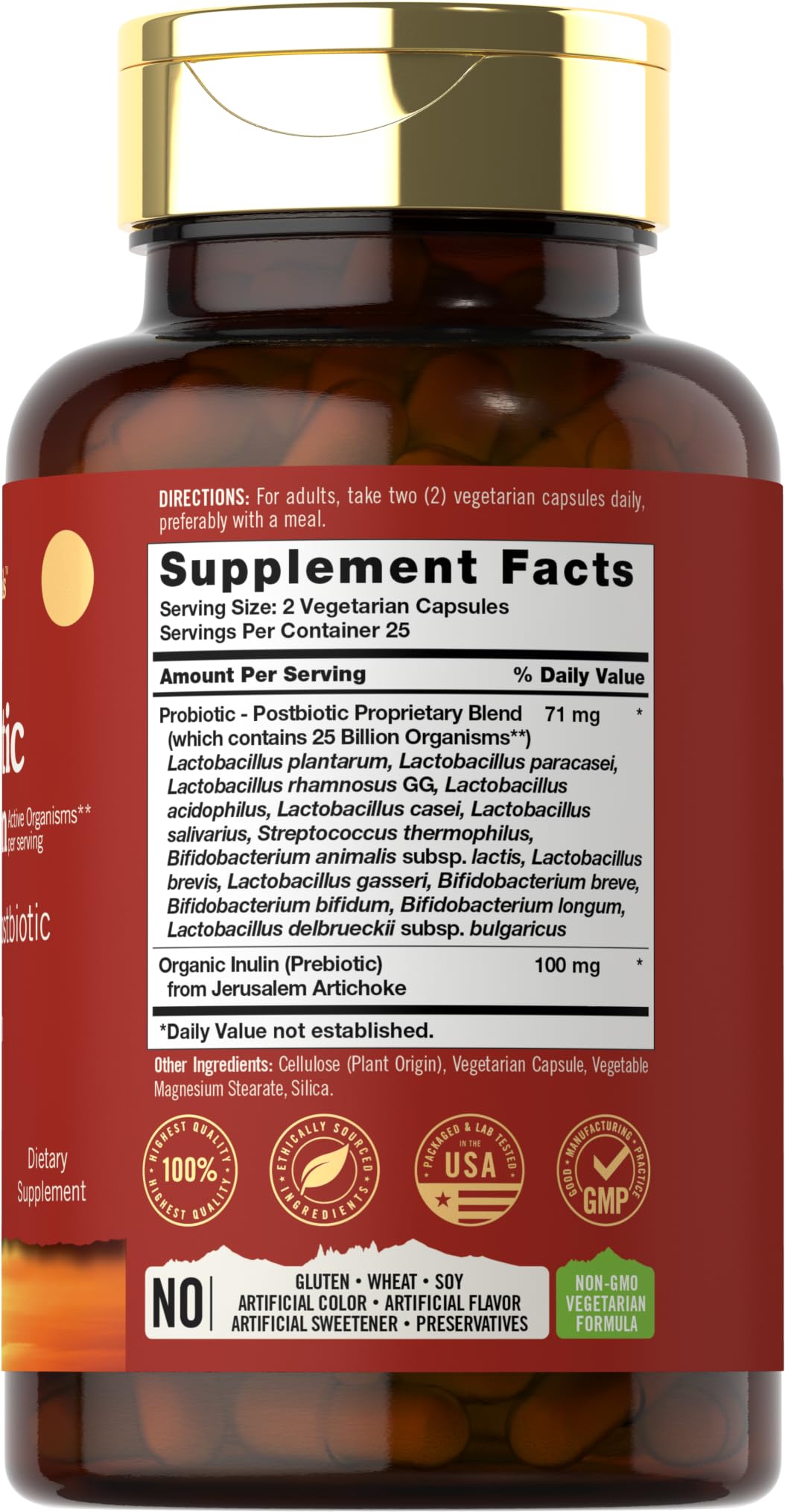 Botella Tahoe Nutritionals de 50 cápsulas para uso diario cómodo.