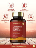 Caja abierta de Tahoe Nutritionals citicolina, cápsulas listas para usar.