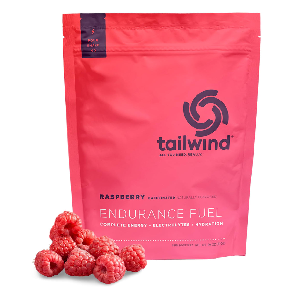 Tailwind Nutrition Endurance Fuel frambuesa-zumbido para energía sostenida en entrenamientos.