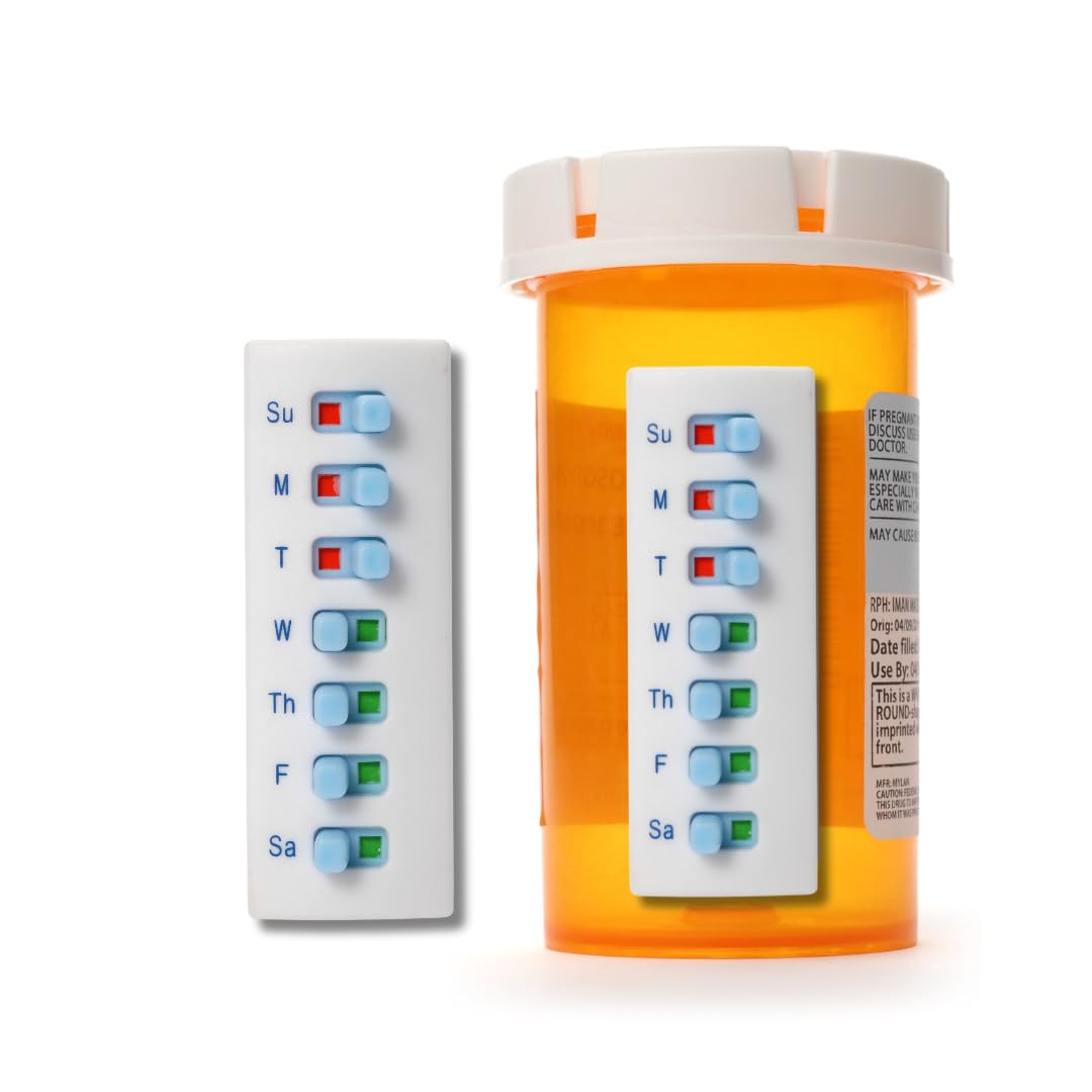 Take-n-Slide rastreador de pastillas adherido a la botella para control visual de dosis