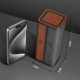TALVOLC M Caja de viaje de cuero negro, ideal para viajes y organización.