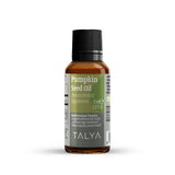 Talya aceite de semilla de calabaza en frasco para piel y cabello.