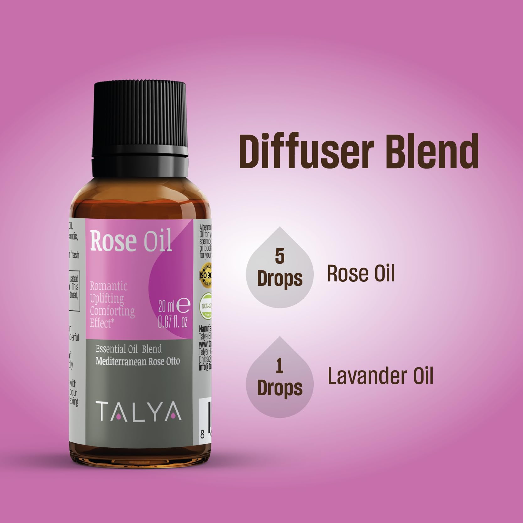 Talya Aceite de Rosas para manos y uñas con nutrición suave.