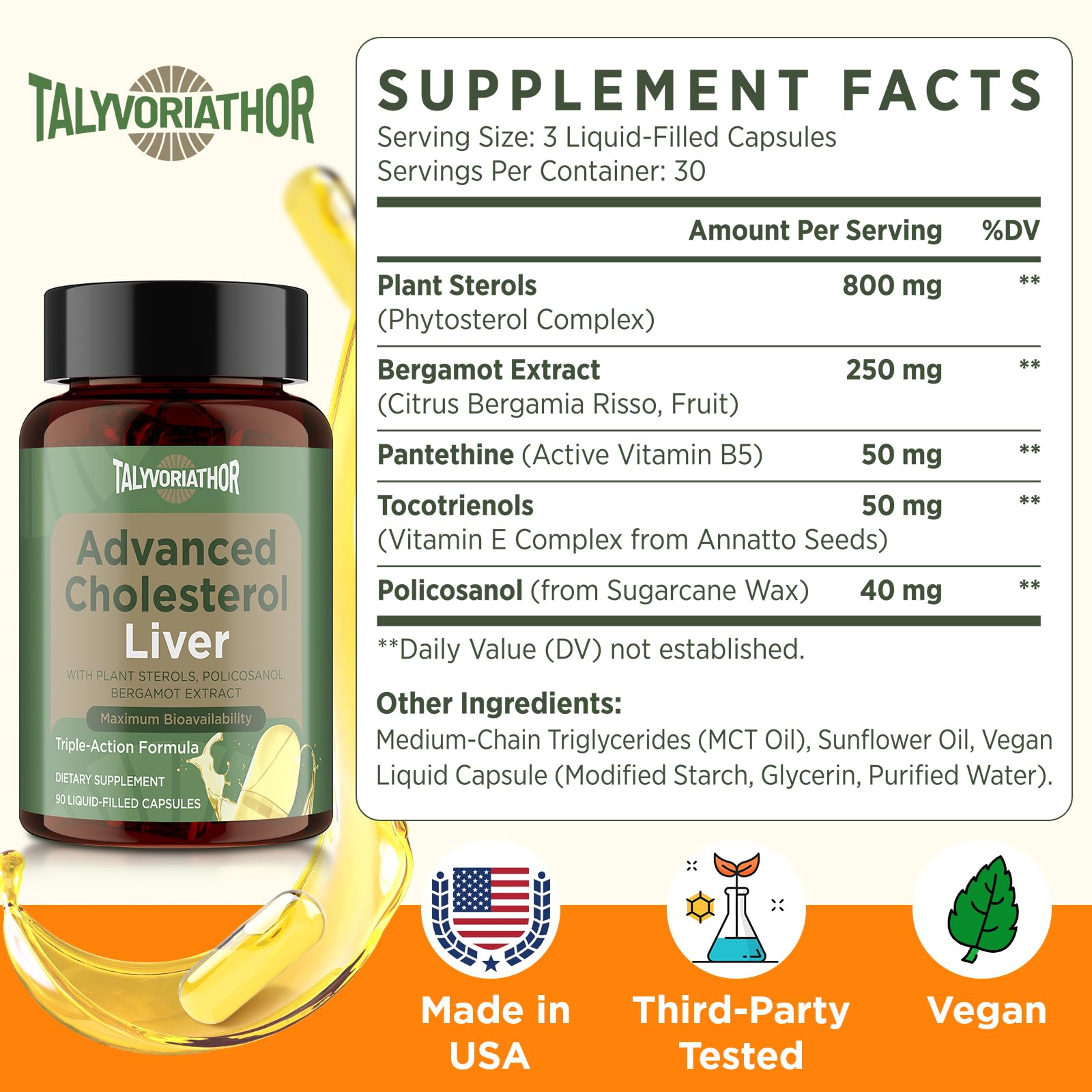 Tocotrienoles 50 mg, en matriz lipofílica para absorción eficiente.