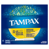 Tampax Cardboard Regular con aplicador de cartón para inserción suave.