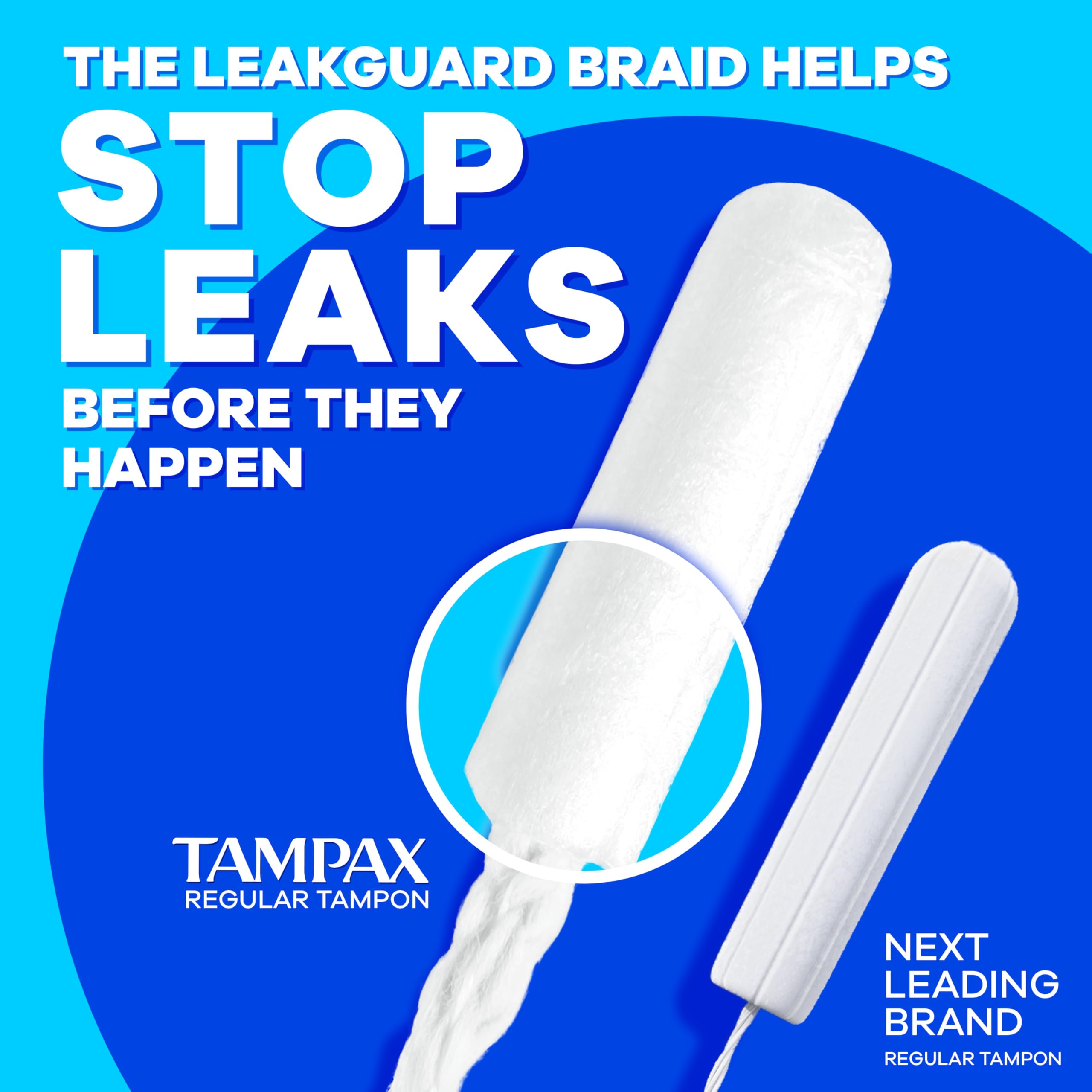 Tampax Compact Pearl aplicador extendible en acción para inserción cómoda.