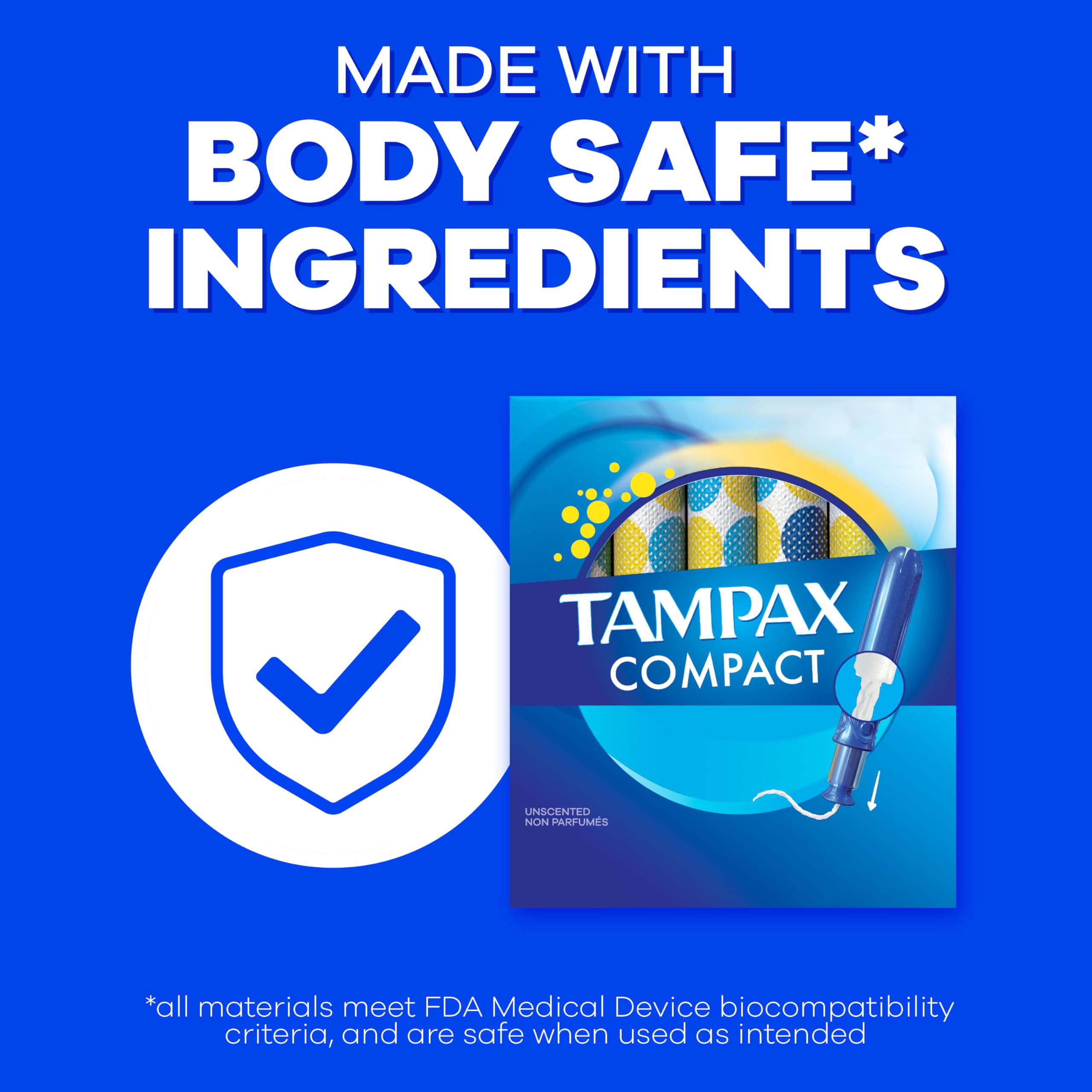 Tampax Compact Pearl uso diario discreto en bolso o cartera.