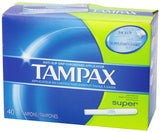 Empaque resistente de Tampax para almacenamiento seguro en casa o viaje.
