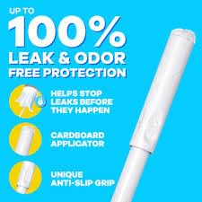 Inserción fácil con aplicador de cartón Tampax Regular.
