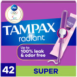 Tampax Radiant con envoltorio CleanSeal para mayor higiene al desechar