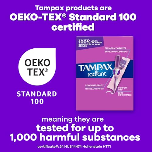 Presentación de Tampax Radiant en caja de 42 unidades
