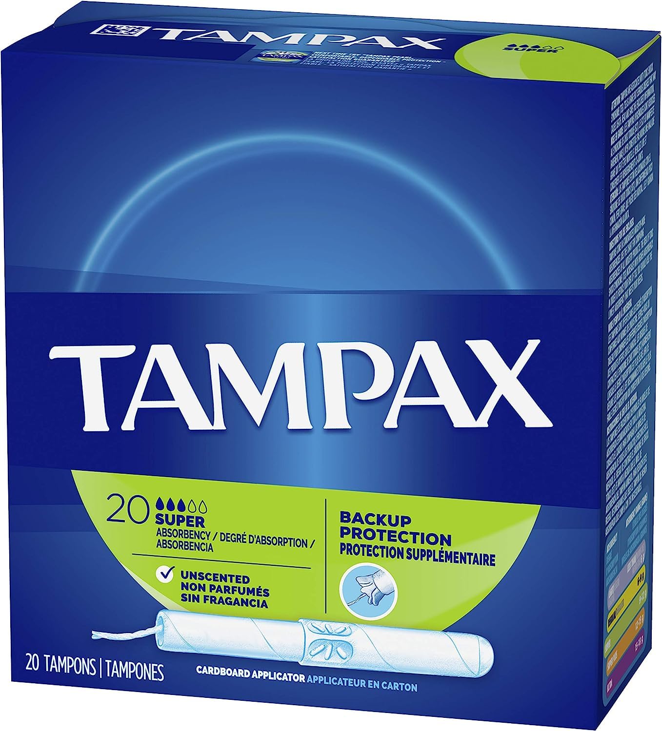 Tampax Tampón 80ct frente: protección discreta para el día a día.