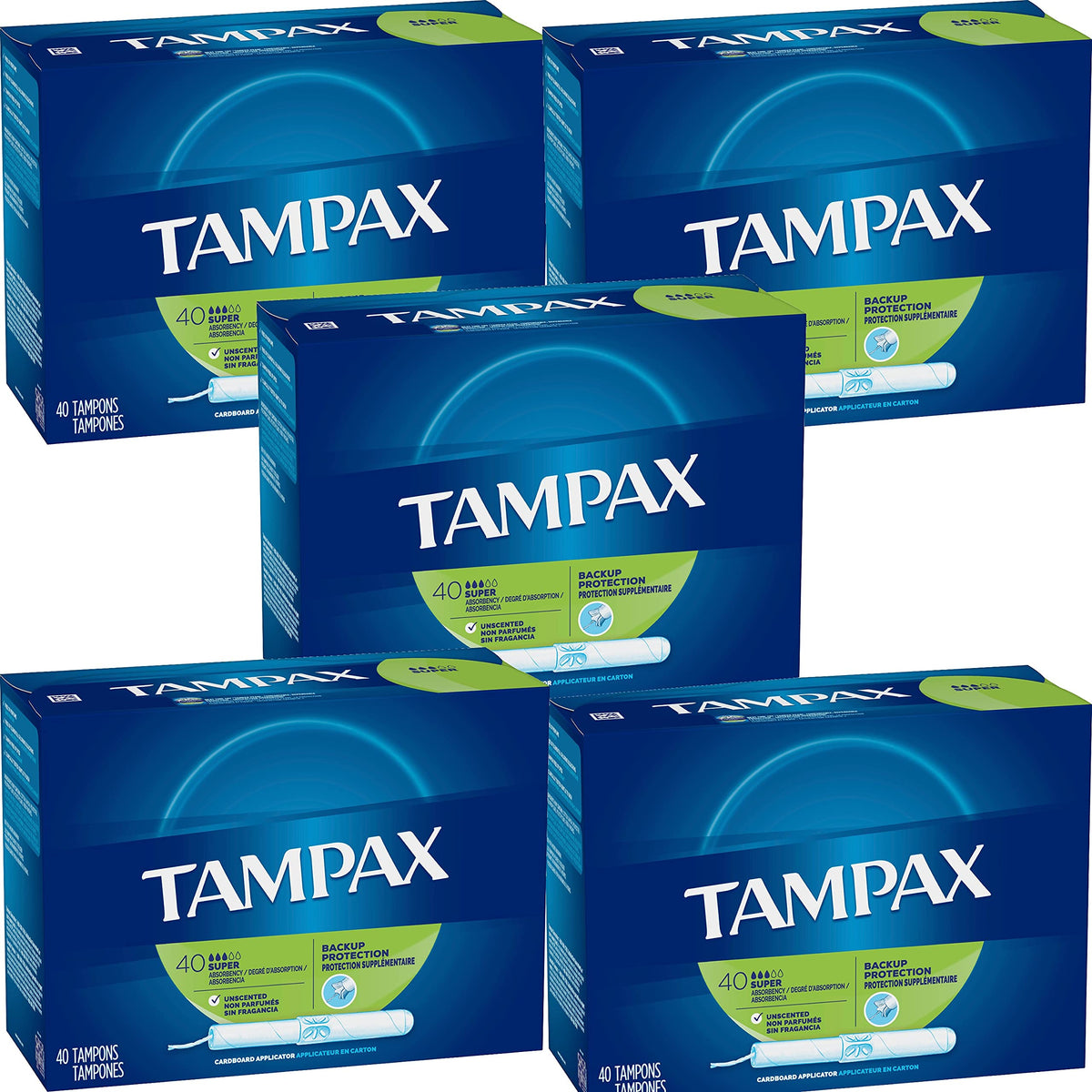 Tampax con aplicador de cartón, absorción alta para días intensos.