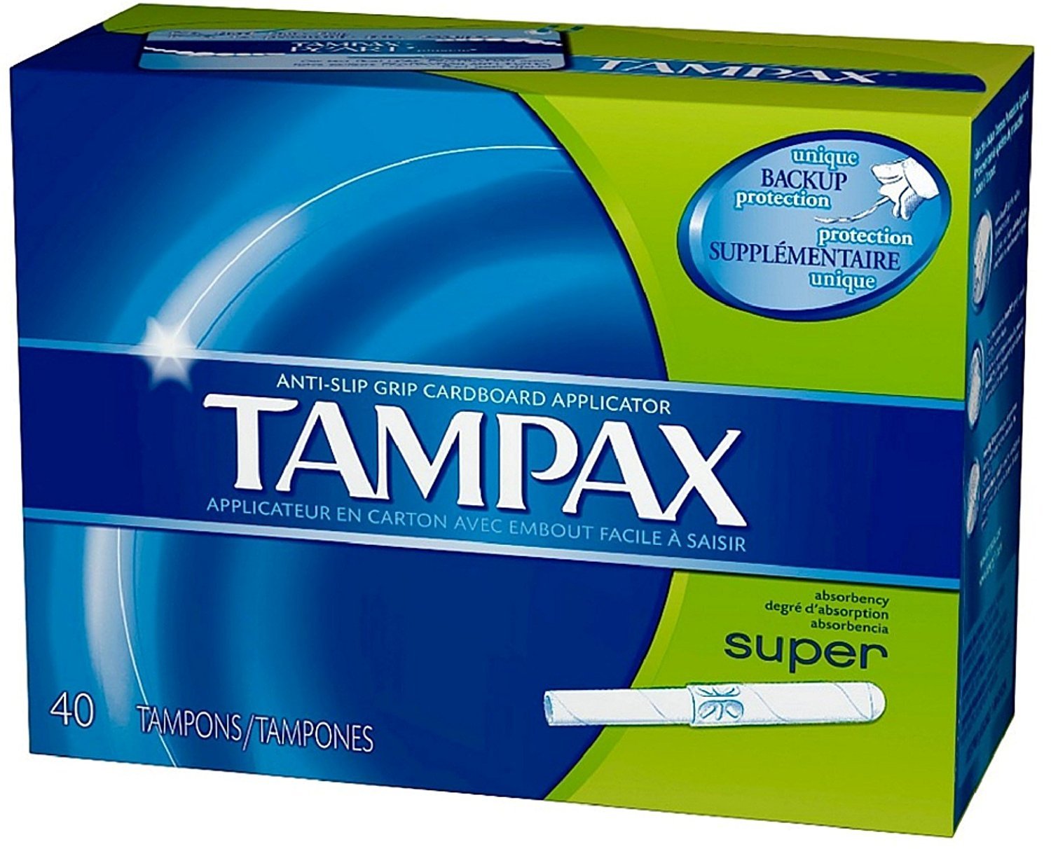 Tampax tampones de cartón de absorción súper para protección fiable y comodidad diaria.