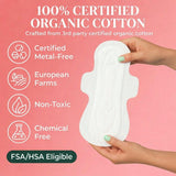 Tampon Tribe algodón orgánico certificado, uso hipoalergénico y natural