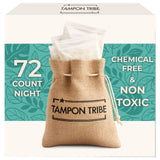 Tampon Tribe almohadillas nocturnas de algodón orgánico con alas para protección nocturna