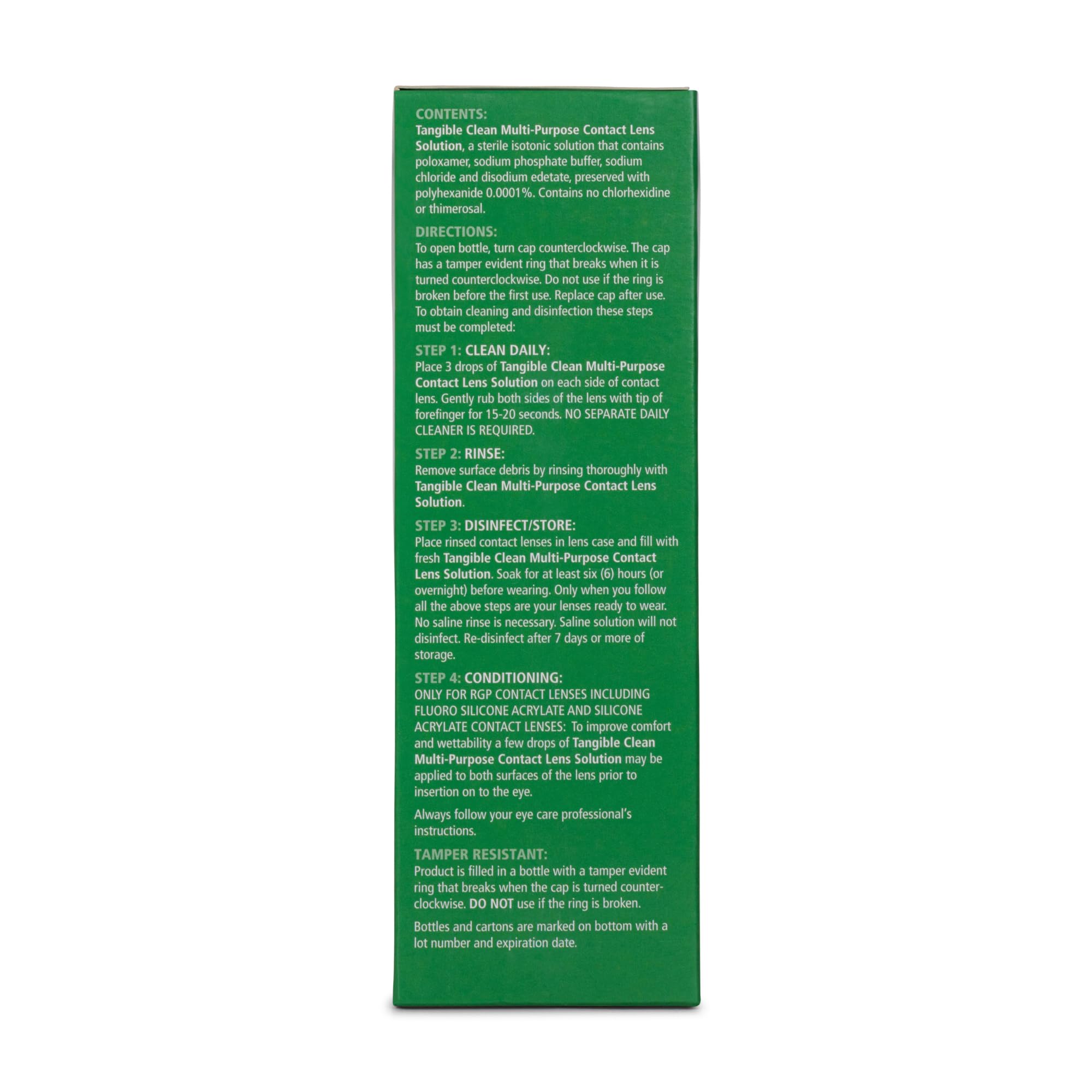 Tangible Clean, frasco para enjuague de lentes rígidos permeables y esclerales