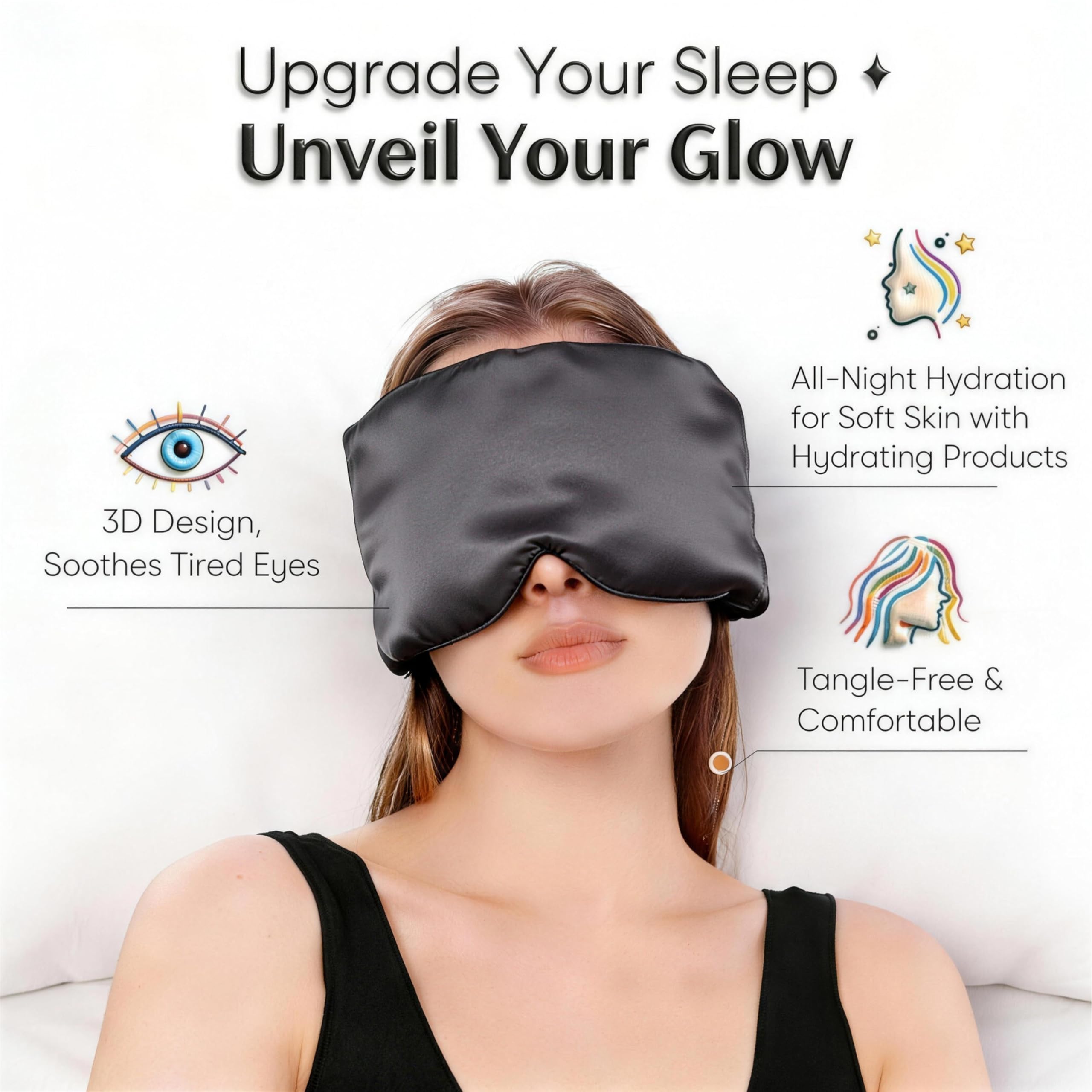 TANGOTOK diseño ergonómico 3D con oscurecimiento para descanso sin presión.