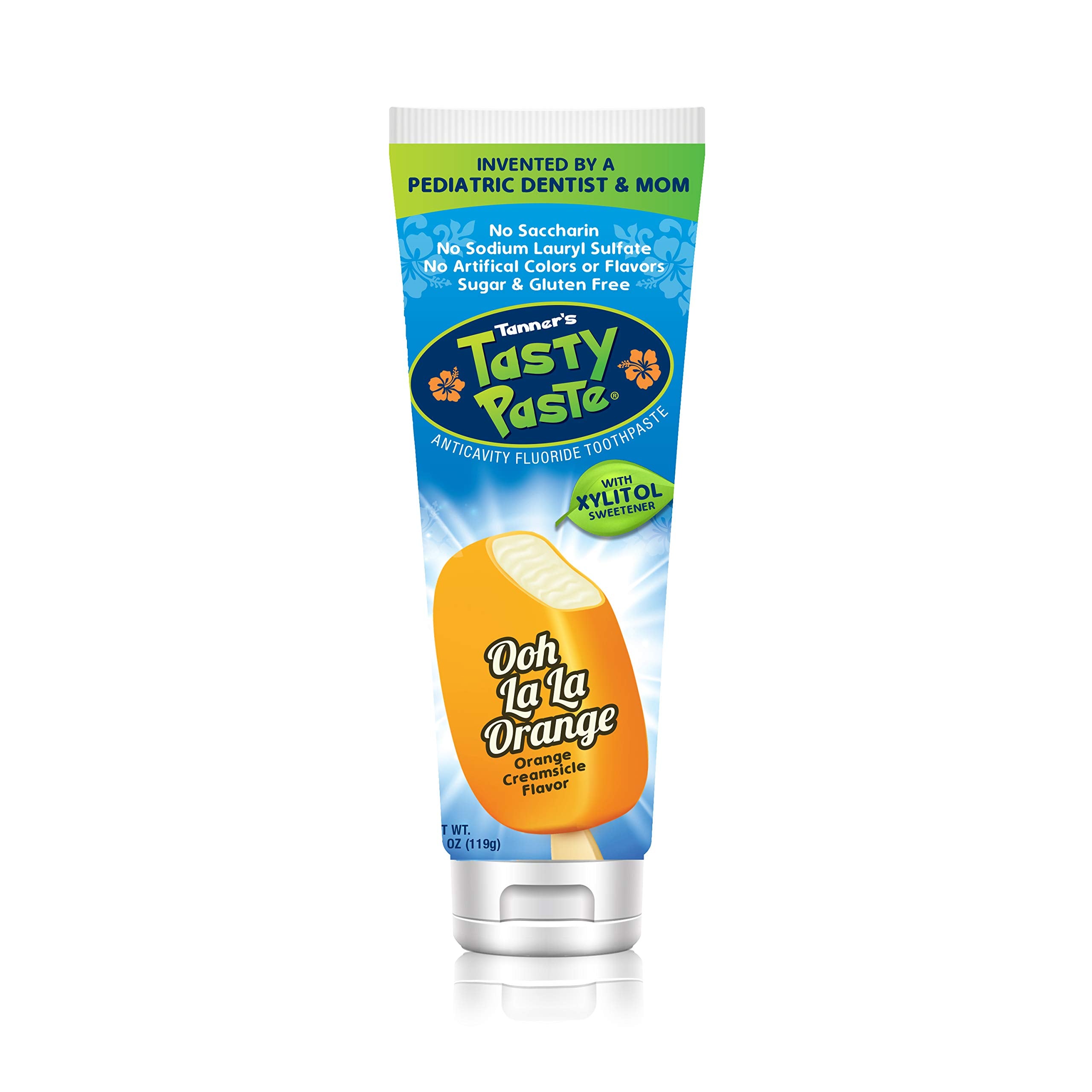 Tanner’s Tasty Paste Ooh La La Orange, botella para niños, ideal para cepillado diario