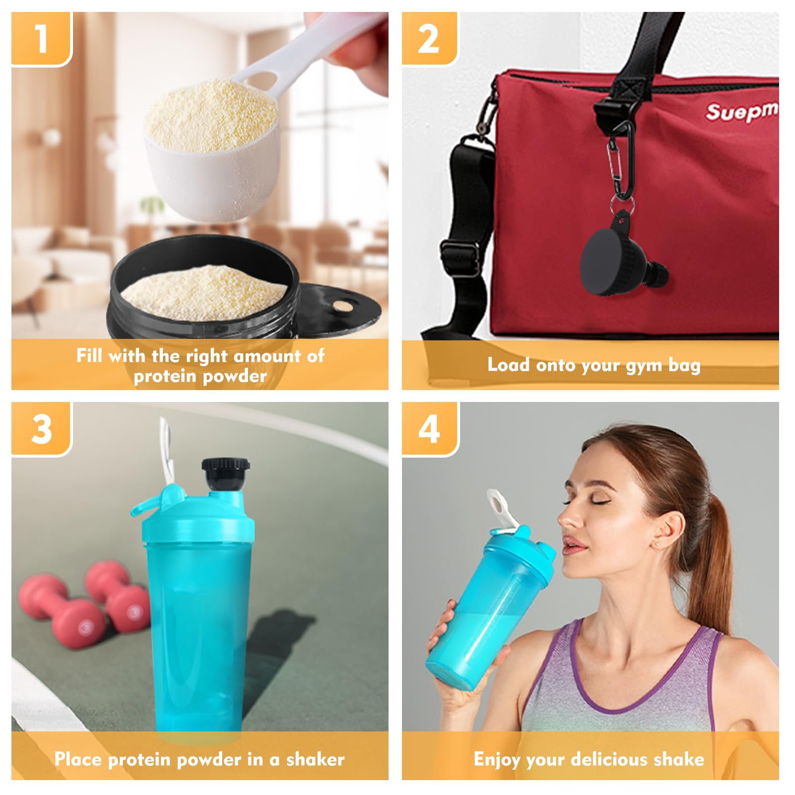 Tantanle uso multipropósito para polvos, pre-entrenamiento y vitaminas, versatilidad asegurada.