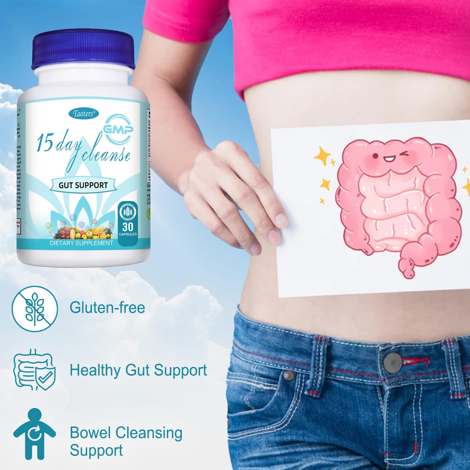 TAOTERS psyllium fibra, soporte para una digestión equilibrada.
