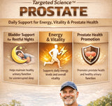 Targeted Science Prostate Health ingredientes naturales que respaldan la vitalidad masculina.
