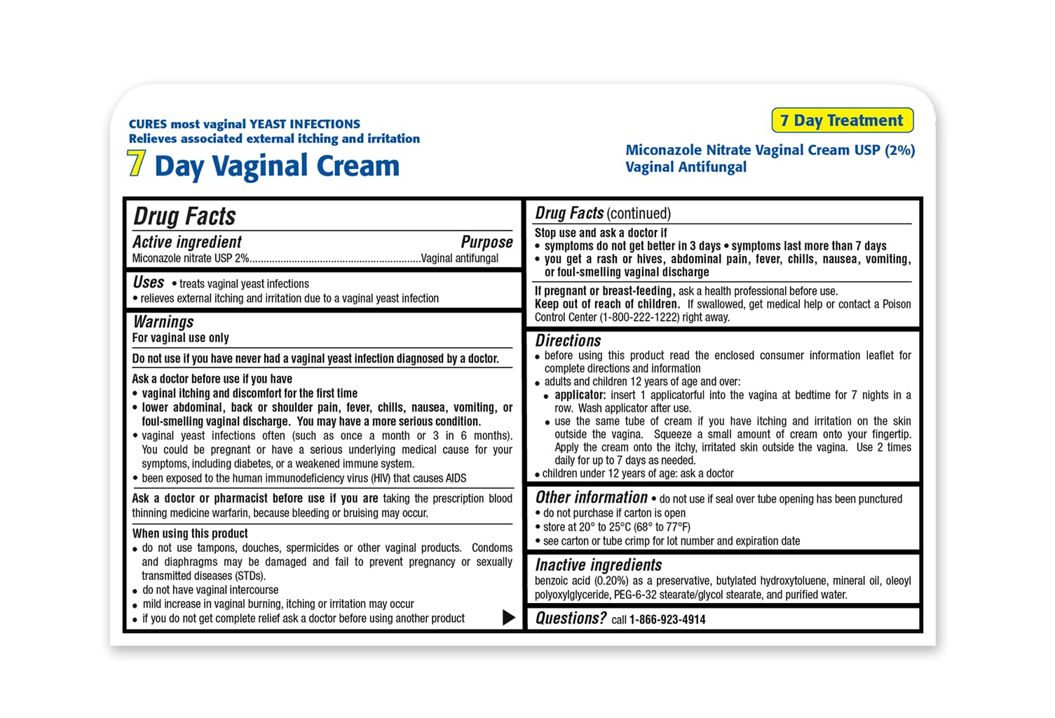 TARO Miconazol crema vaginal, alivio del picor vulvar externo
