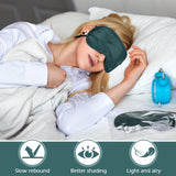Mascarilla verde oscura para dormir con sombreado cómodo.