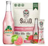 Taste Salud x Jarritos 2-en-1 paquetes de hidratación, ideal para antes o después del ejercicio.