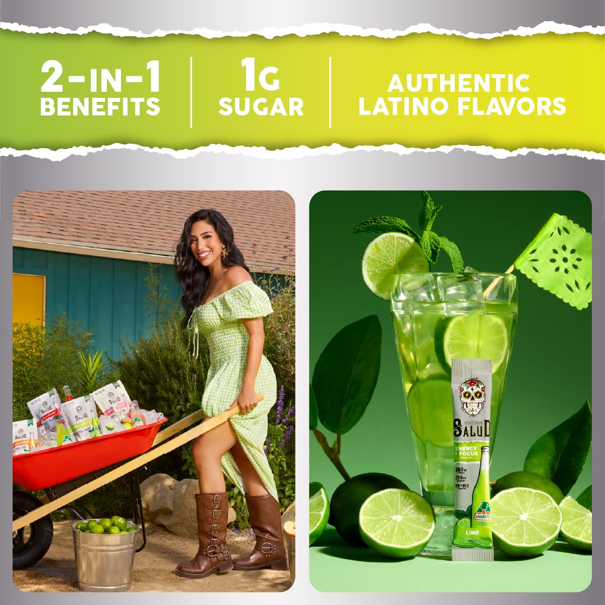 Taste Salud Jarritos mezcla agua fresca con sabor limón para energía sostenida.